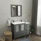 42 Inch Single Sink Bathroom Vanity in Gray with Ceramic Countertop - Vanity Art VA3030-42G