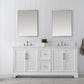 72 Inch Double Sink Bathroom Vanity in White with Marble Countertop & Backsplash - Vanity Art VA5072-DW