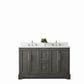 54 Inch Double Sink Bathroom Vanity in Gray with Marble Countertop & Backsplash - Vanity Art VA5054-SG