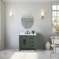 36 Inch Single Sink Bathroom Vanity in Vintage Green with Marble Countertop - Vanity Art VA9036-VG