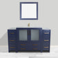 60 Inch Single Sink Bathroom Vanity in Blue with Ceramic Countertop - Vanity Art VA3036-60B