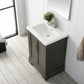 24 Inch Single Sink Bathroom Vanity in Gray with Ceramic Sink and Countertop - Vanity Art VA5024-SG