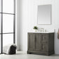 36 Inch Single Sink Bathroom Vanity in Gray with Marble Countertop & Backsplash - Vanity Art VA5036-SG