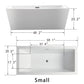 59 Inch Freestanding White Acrylic Bathtub with Overflow And Pop-Up Drain - Vanity Art VA6814-S-BN