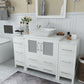 54 Inch Single Sink Bathroom Vanity in White with Marble Countertop - Vanity Art VA3130-54W