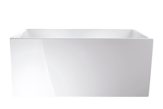 Vanity Art 47 Inch Freestanding White Acrylic Bathtub with Overflow And Pop-Up Drain - Vanity Art VA6816B-XS