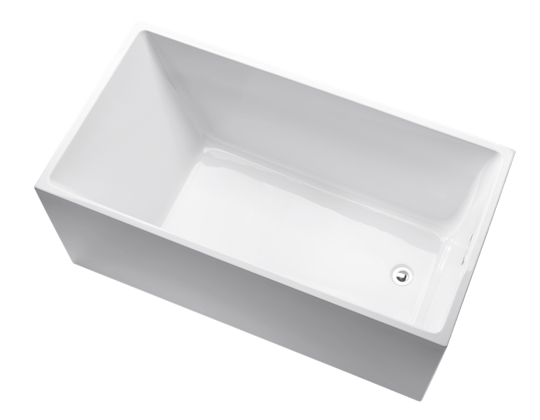 Vanity Art 47 Inch Freestanding White Acrylic Bathtub with Overflow And Pop-Up Drain - Vanity Art VA6816B-XS