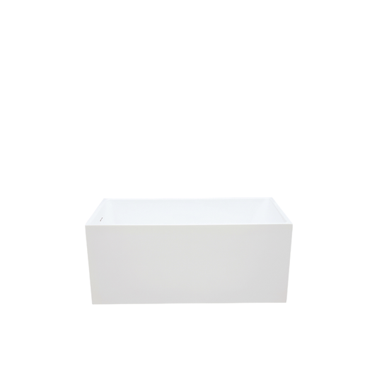 Vanity Art 55 Inch Freestanding White Acrylic Bathtub with Overflow And Pop-Up Drain - Vanity Art VA6816B-M