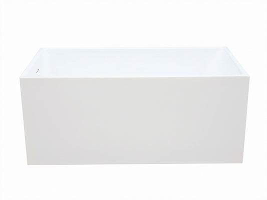 Vanity Art 55 Inch Freestanding White Acrylic Bathtub with Overflow And Pop-Up Drain - Vanity Art VA6816B-M