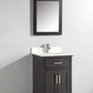 Vanity Art VA1024E 24 Inch Single Sink Bathroom Vanity in Espresso with White Marble Countertop - Vanity Art VA1024E