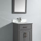 Vanity Art VA1024G 24 Inch Single Sink Bathroom Vanity in Gray with White Marble Countertop - Vanity Art VA1024G