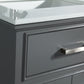 Vanity Art VA1024G 24 Inch Single Sink Bathroom Vanity in Gray with White Marble Countertop - Vanity Art VA1024G