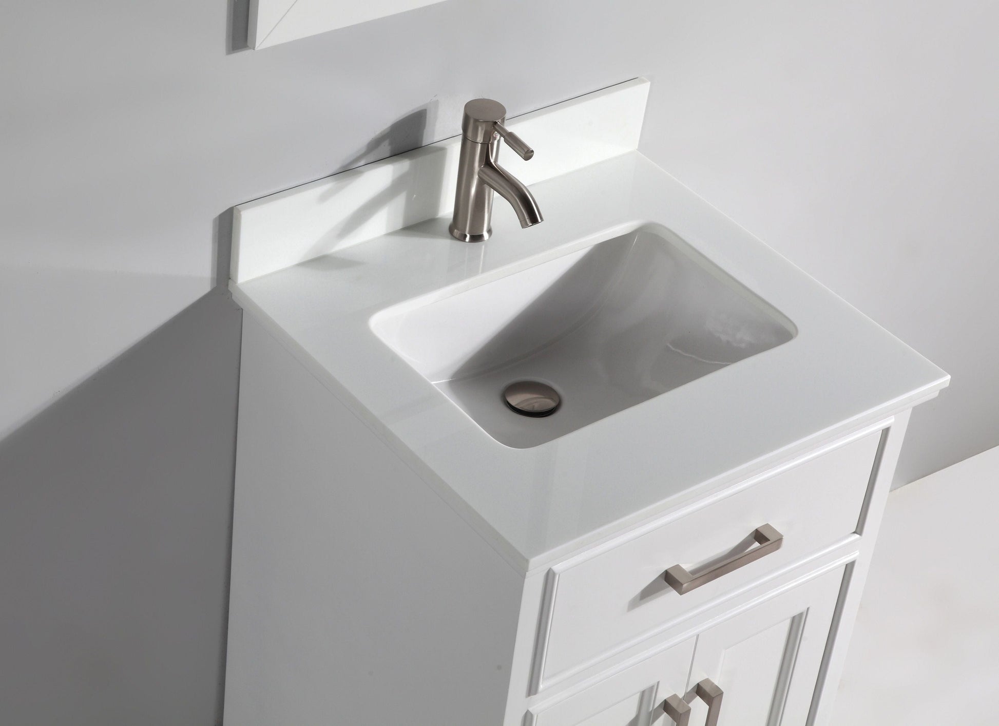 Vanity Art VA1024W 24 Inch Single Sink Bathroom Vanity in White with White Marble Countertop - Vanity Art VA1024W