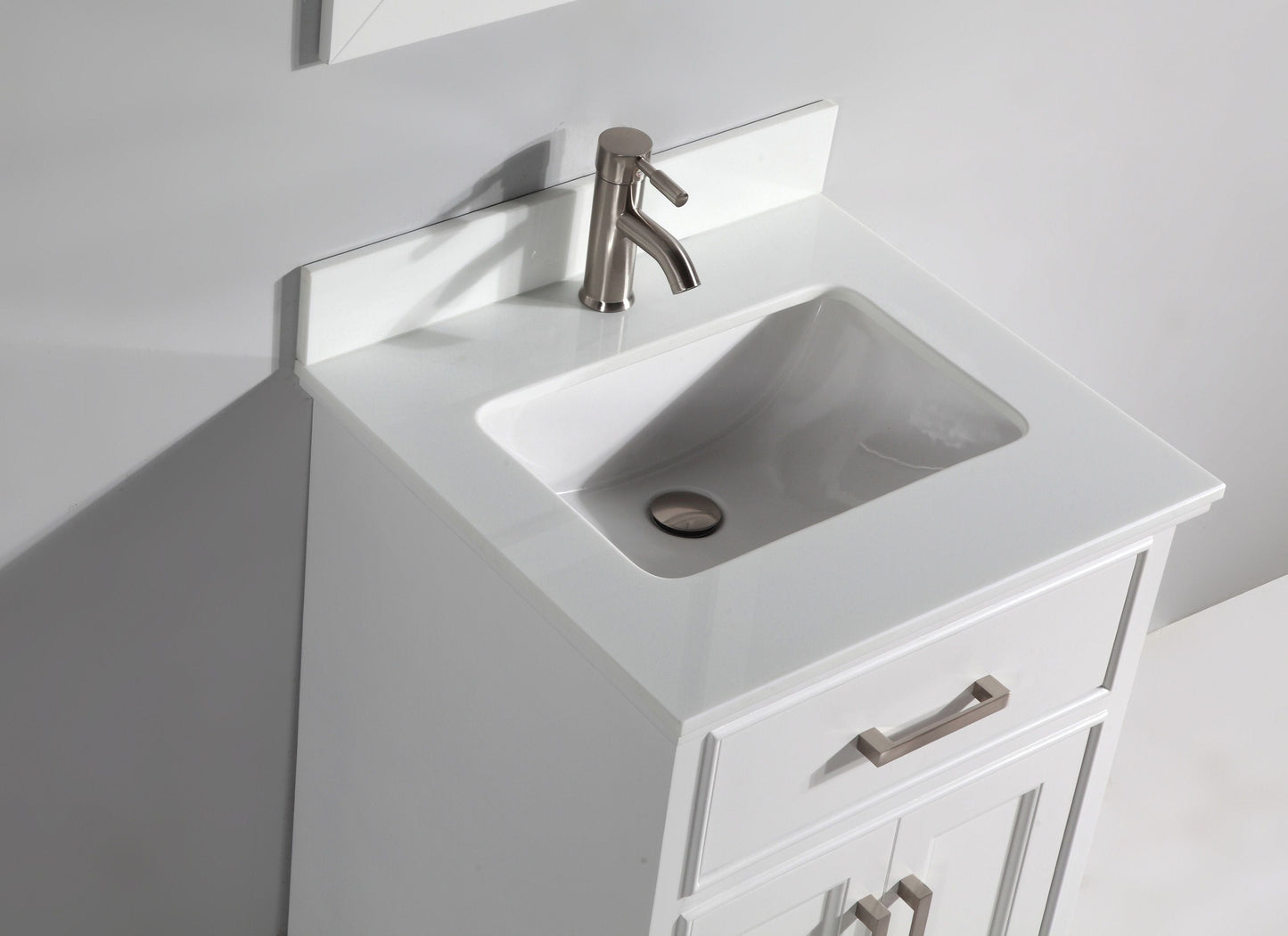 Vanity Art VA1024W 24 Inch Single Sink Bathroom Vanity in White with White Marble Countertop - Vanity Art VA1024W