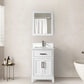 Vanity Art VA1024W 24 Inch Single Sink Bathroom Vanity in White with White Marble Countertop - Vanity Art VA1024W