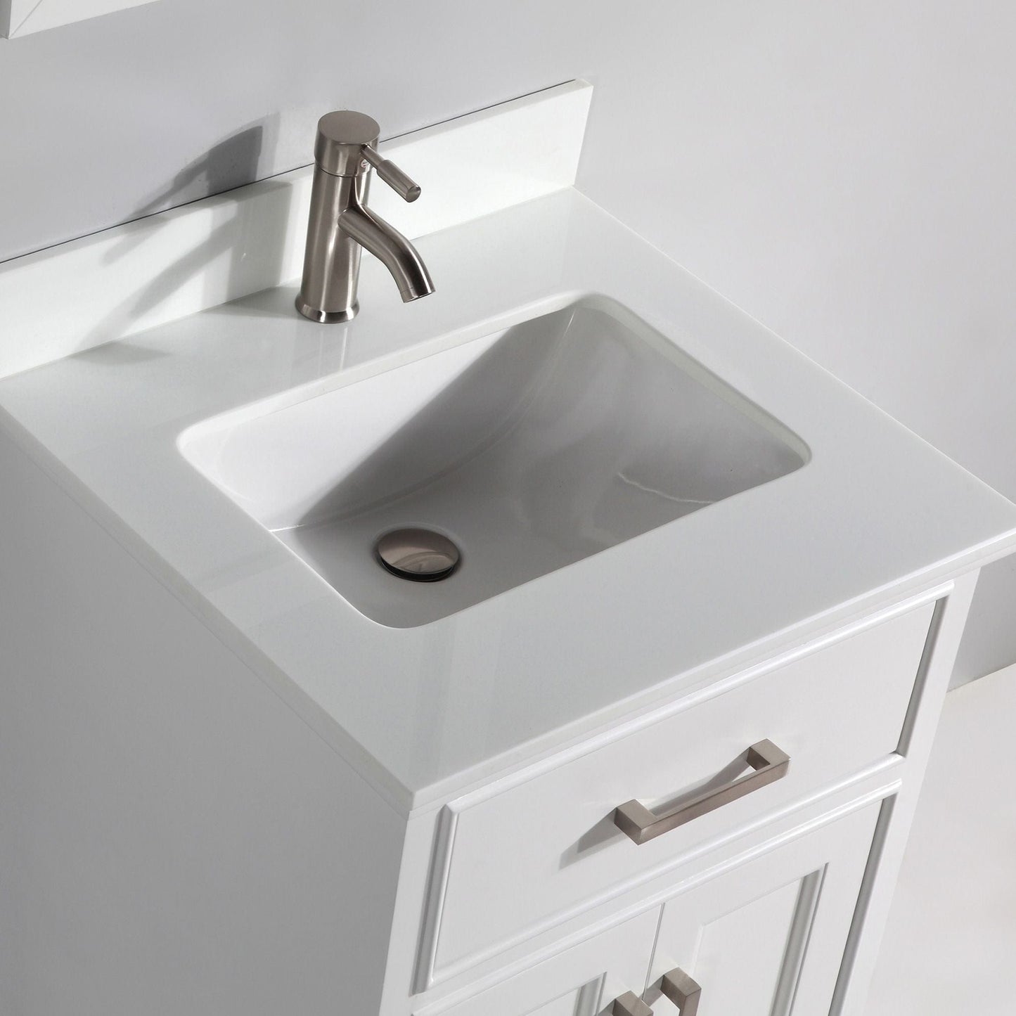 Vanity Art VA1024W 24 Inch Single Sink Bathroom Vanity in White with White Marble Countertop - Vanity Art VA1024W