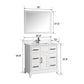 Vanity Art VA1036W 36 Inch Single Sink Bathroom Vanity in White with White Marble Countertop - Vanity Art VA1036W