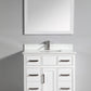 Vanity Art VA1036W 36 Inch Single Sink Bathroom Vanity in White with White Marble Countertop - Vanity Art VA1036W