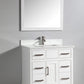 Vanity Art VA1036W 36 Inch Single Sink Bathroom Vanity in White with White Marble Countertop - Vanity Art VA1036W