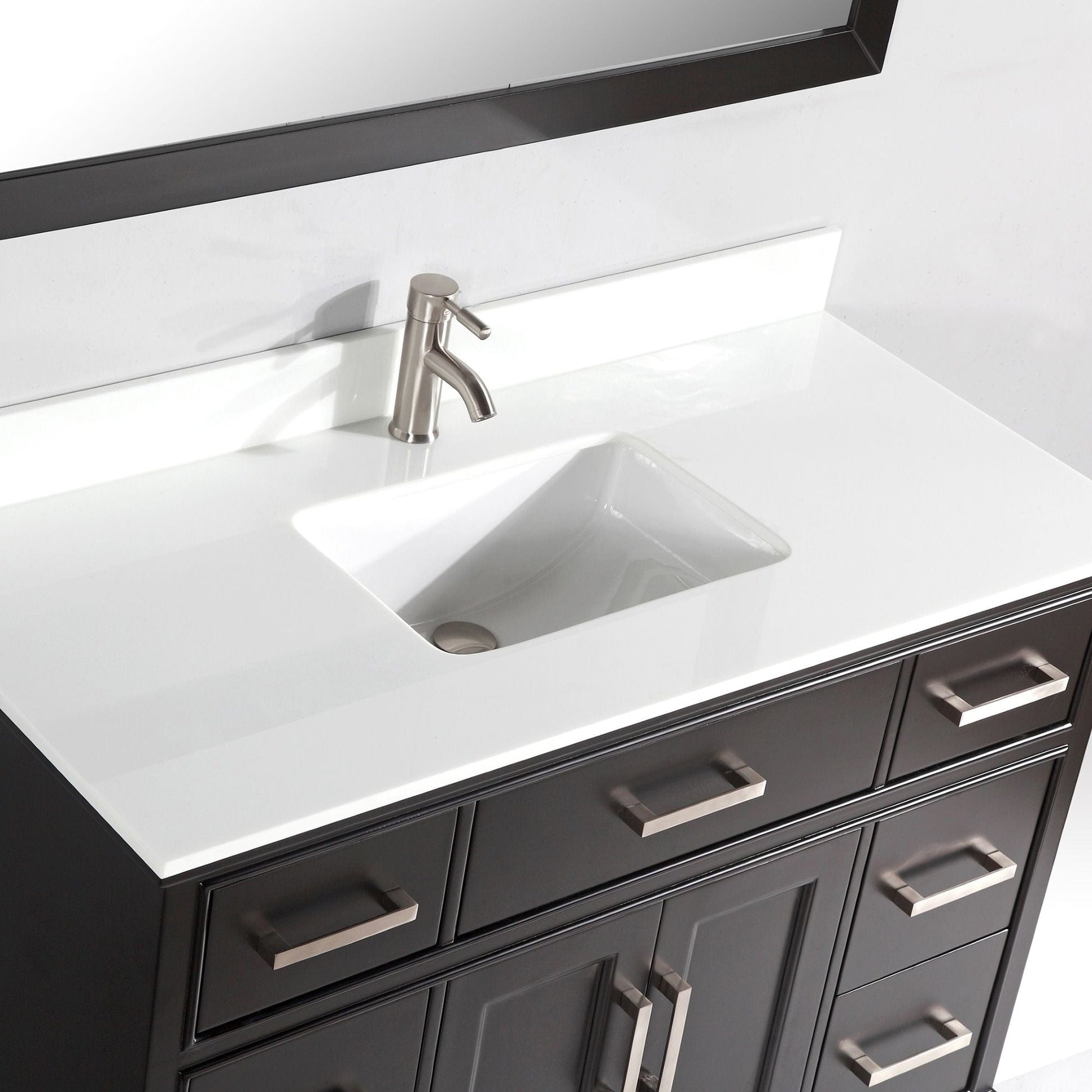 Vanity Art VA1048E 48 Inch Single Sink Bathroom Vanity in Espresso with White Marble Countertop - Vanity Art VA1048E