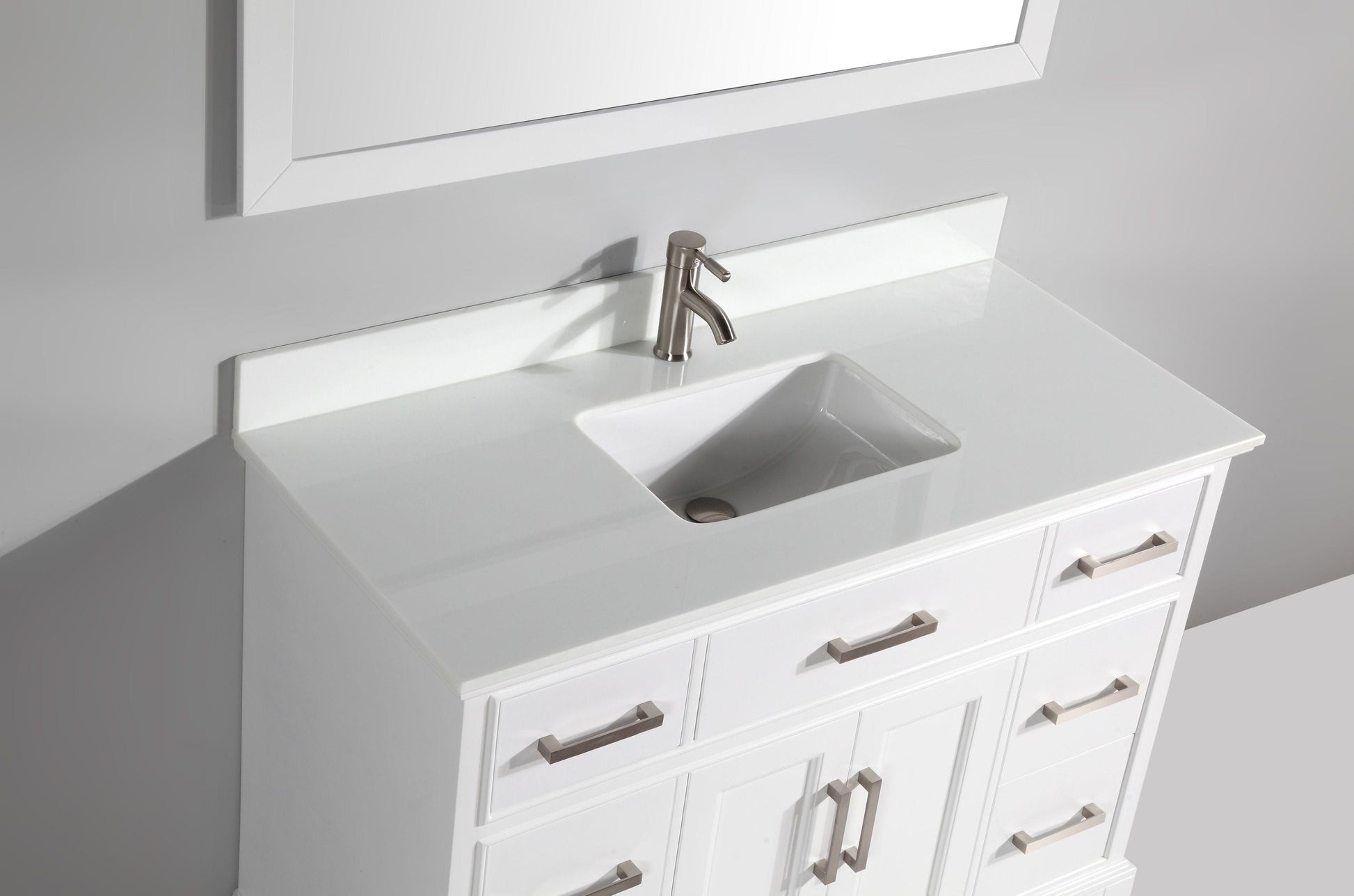 Vanity Art VA1048W 48 Inch Single Sink Bathroom Vanity in White with White Marble Countertop - Vanity Art VA1048W