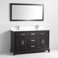 Vanity Art VA1060DE 60 Inch Double Sink Bathroom Vanity in Espresso with White Marble Countertop - Vanity Art VA1060DE