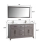 Vanity Art VA1060DG 60 Inch Double Sink Bathroom Vanity in Gray with White Marble Countertop - Vanity Art VA1060DG