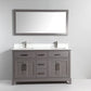 Vanity Art VA1060DG 60 Inch Double Sink Bathroom Vanity in Gray with White Marble Countertop - Vanity Art VA1060DG