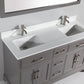 Vanity Art VA1060DG 60 Inch Double Sink Bathroom Vanity in Gray with White Marble Countertop - Vanity Art VA1060DG