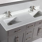 Vanity Art VA1060DG 60 Inch Double Sink Bathroom Vanity in Gray with White Marble Countertop - Vanity Art VA1060DG