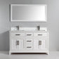 Vanity Art VA1060DW 60 Inch Double Sink Bathroom Vanity in White with White Marble Countertop - Vanity Art VA1060DW