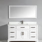 Vanity Art VA1060SW 60 Inch Single Sink Bathroom Vanity in White with White Marble Countertop - Vanity Art VA1060SW