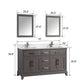 Vanity Art VA1072DG 72 Inch Single Sink Bathroom Vanity in Gray with White Marble Countertop - Vanity Art VA1072DG