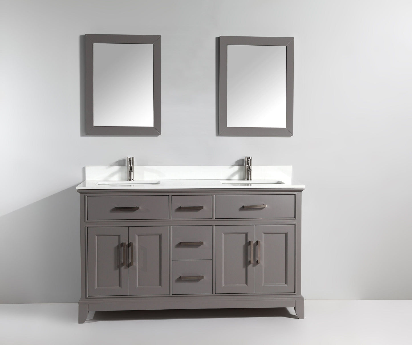 Vanity Art VA1072DG 72 Inch Single Sink Bathroom Vanity in Gray with White Marble Countertop - Vanity Art VA1072DG