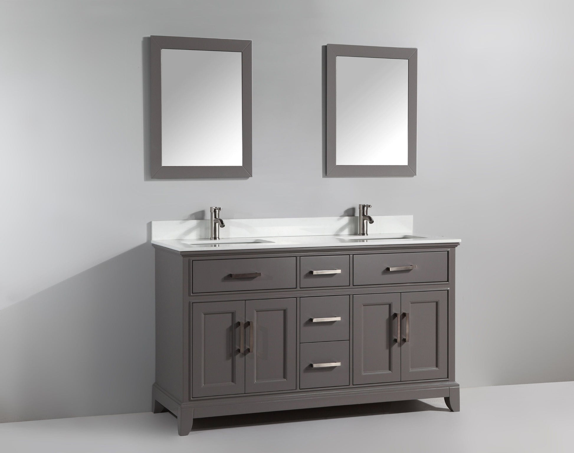 Vanity Art VA1072DG 72 Inch Single Sink Bathroom Vanity in Gray with White Marble Countertop - Vanity Art VA1072DG