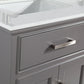 Vanity Art VA1072DG 72 Inch Single Sink Bathroom Vanity in Gray with White Marble Countertop - Vanity Art VA1072DG