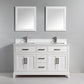 Vanity Art VA1072DW 72 Inch Single Sink Bathroom Vanity in White with White Marble Countertop - Vanity Art VA1072DW