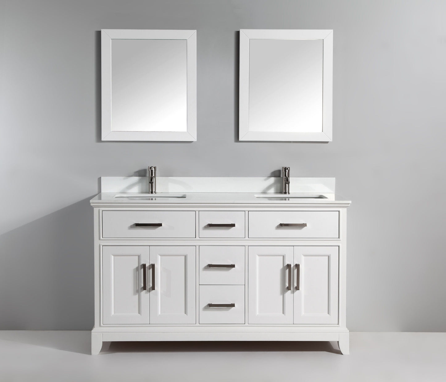 Vanity Art VA1072DW 72 Inch Single Sink Bathroom Vanity in White with White Marble Countertop - Vanity Art VA1072DW