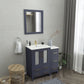 Vanity Art VA3024-36B 36 Inch Single Sink Bathroom Vanity in Blue with Ceramic Countertop - Vanity Art VA3024-36B