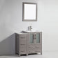 Vanity Art VA3024-36G 36 Inch Single Sink Bathroom Vanity in Gray with Ceramic Countertop - Vanity Art VA3024-36G