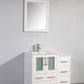 Vanity Art VA3024-36W 36 Inch Single Sink Bathroom Vanity in White with Ceramic Countertop - Vanity Art VA3024-36W