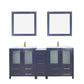 Vanity Art VA3024-60B 60 Inch Double Sink Bathroom Vanity in Blue with Ceramic Countertop - Vanity Art VA3024-60B