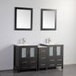 Vanity Art VA3024-60E 60 Inch Double Sink Bathroom Vanity in Espresso with Ceramic Countertop - Vanity Art VA3024-60E