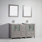 Vanity Art VA3024-60G 60 Inch Double Sink Bathroom Vanity in Gray with Ceramic Countertop - Vanity Art VA3024-60G