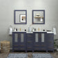 Vanity Art VA3024-72B 72 Inch Double Sink Bathroom Vanity in Blue with Ceramic Countertop - Vanity Art VA3024-72B