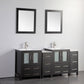 Vanity Art VA3024-72E 72 Inch Double Sink Bathroom Vanity in Espresso with Ceramic Countertop - Vanity Art VA3024-72E