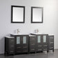 Vanity Art VA3024-84E 84 Inch Double Sink Bathroom Vanity in Espresso with Ceramic Countertop - Vanity Art VA3024-84E