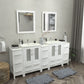 Vanity Art VA3024-84W 84 Inch Double Sink Bathroom Vanity in White with Ceramic Countertop - Vanity Art VA3024-84W