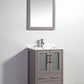 Vanity Art VA3024G 24 Inch Single Sink Bathroom Vanity in Gray with Ceramic Countertop - Vanity Art VA3024G