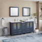 Vanity Art VA3030-72B 72 Inch Double Sink Bathroom Vanity in Blue with Ceramic Countertop - Vanity Art VA3030-72B